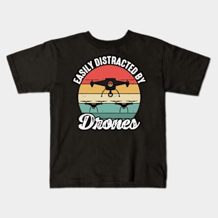 Easily Distracted By Drone Vintage Kids T-Shirt